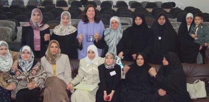 Merry Miller and members of the board of the Karbala Womens Rights Center. State Dept. photo.